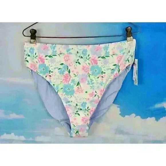 REVERSIBLE High Leg NWT CELEBRITY PINK Womans LINED Swim Bathing suit XL - Picture 2 of 7